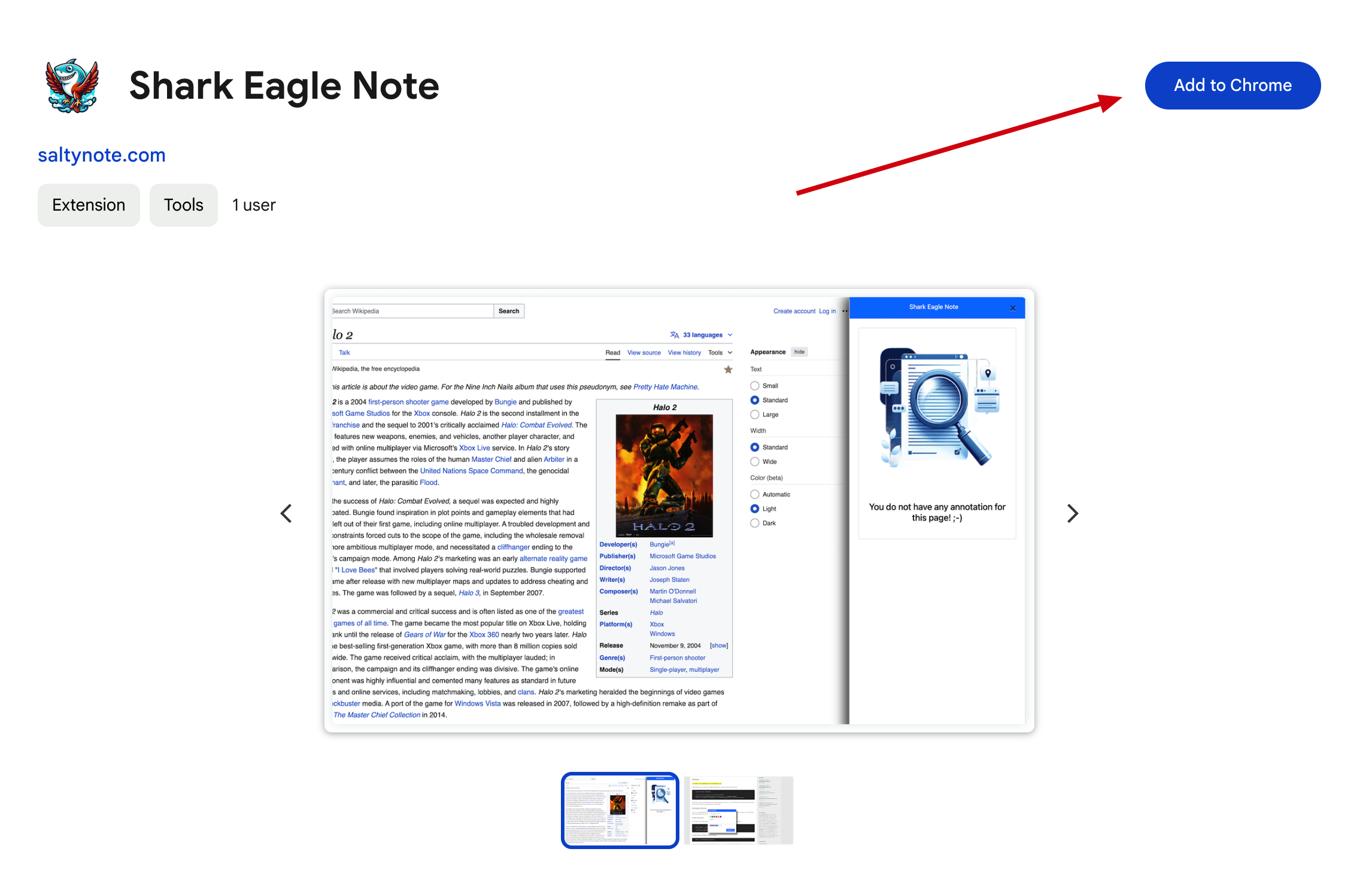 Chrome Store Screenshot